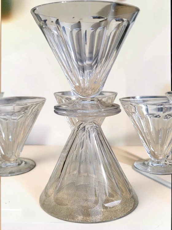 Baccarat - 9 kristallen wijnglazen model REX uit de jaren 1920/30 Art Deco. – Glazen & Karaffen, Crystal (photo 4 of 9)