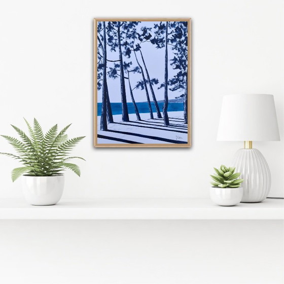 Image 1 of Oost-Indische inkt op wit fabriano papier 300g Onderwerp: Cap Coz Formaat 40x30 cm.