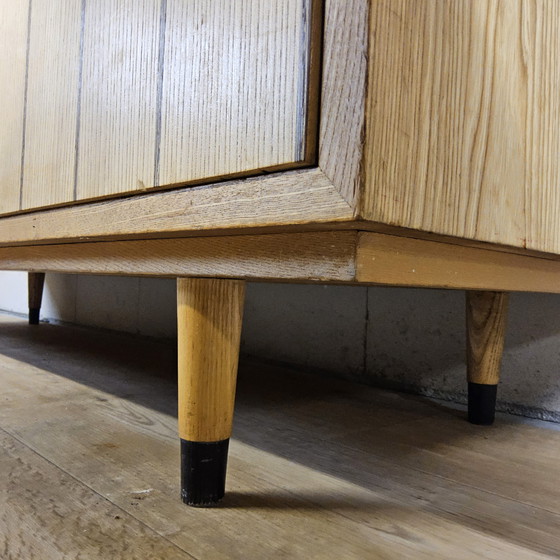 Image 1 of Vintage Ash Wood Fine Veneer Sideboard / Sideboard Erich Stratmann Oldenburger Werkstätten, Drawers and Cabinet