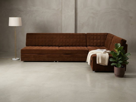 Mid-Century Modern Modular Sofa in Brown Velvet, 1970, Set of 3 – Mid Century Modern (photo 4 of 4)