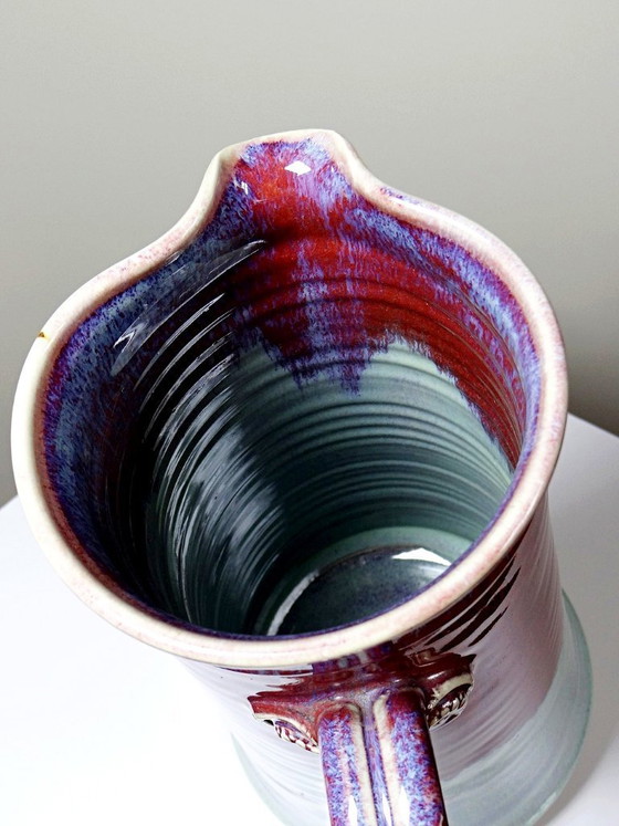 Image 1 of Jarra artística de gres de gran tamaño, obra de Lévéjac y Michel Goldstyn, con esmalte color sangre de buey flameado.