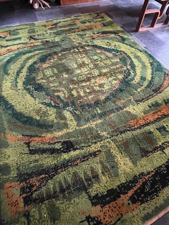 Image 1 of 1 x Desso Psychedelic Großtapete aus den 1970er Jahren (2 x 3 m) in Grün-Orange