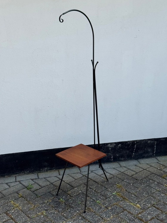 Image 1 of Vintage Metal and Teak Plant Stand