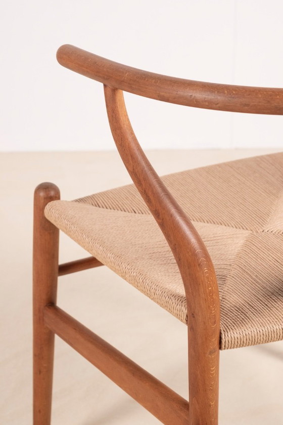 Image 1 of 1x Fauteuil Wishbone CH24 de Hans J. Wegner en hêtre, années 1960
