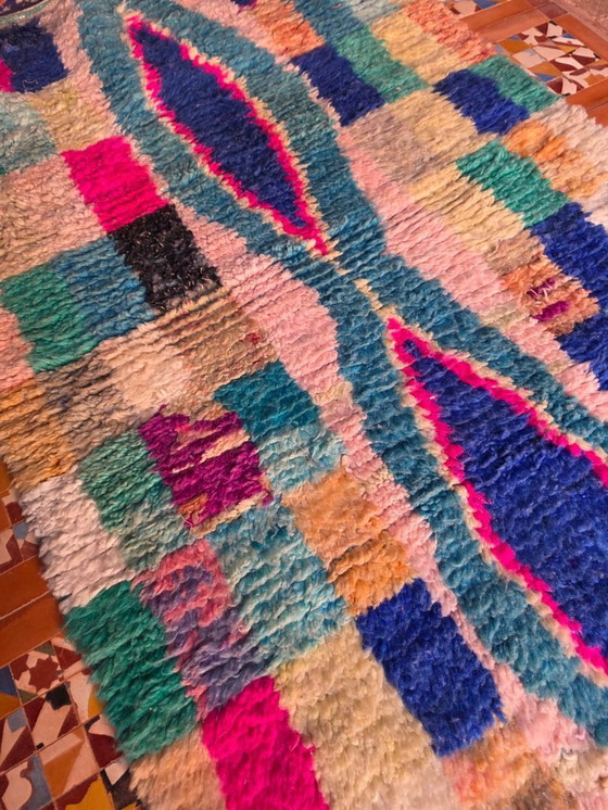 Image 1 of Tappeto Boujaad a scacchi blu 150 x 100 cm