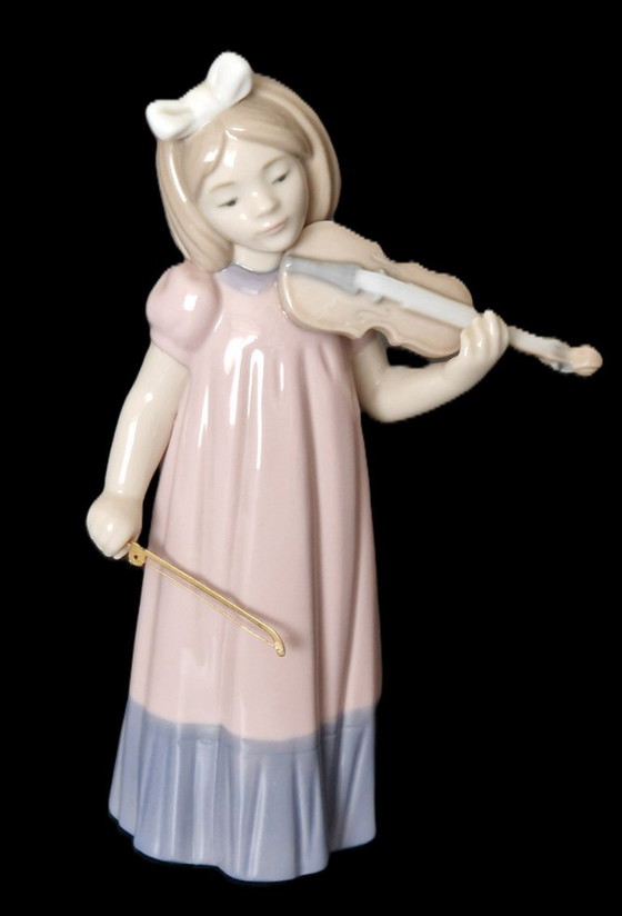 Image 1 of Statua in porcellana LLadro - Ragazza con violino