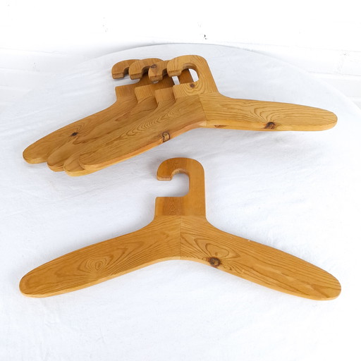 5 vintage wooden clothes hangers Sven Larsson 1970s