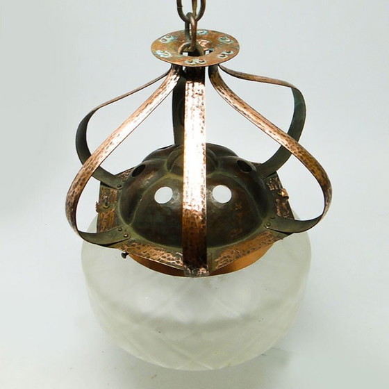20th Century Glass Pendant Lamp, Austro-Hungary, 1890s – Brass (photo 21 of 24)