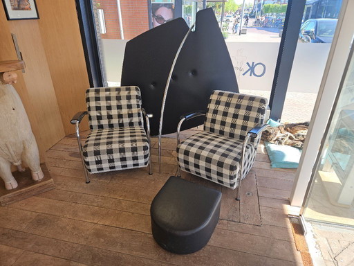 Set van Leolux Scylla stoelen, hocker en roomdivider