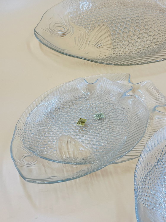 Image 1 of Servicio de pescado de cristal Arcoroc: 1 bandeja + 6 platos