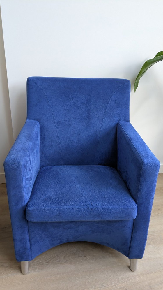 Image 1 of Leolux Dolcinea armchair - Suede cobalt blue - set of 2