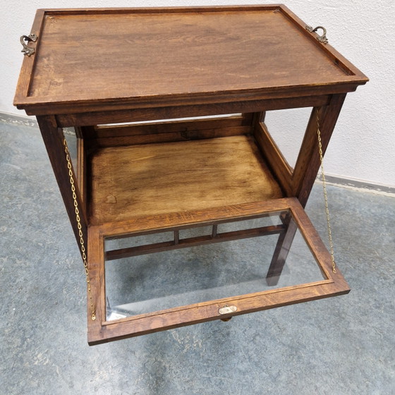 Antique Tea Cabinet Wine Cabinet Minibar – Liquor cabinets, Glass, Wood (photo 10 of 15)