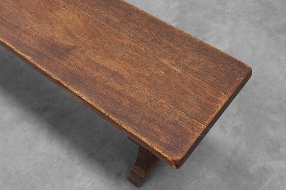 Image 1 of Rustic Oak Bench with Nice Patina, France ca. 1900