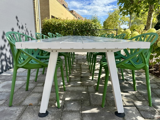 Mesa de la colección Plein Air Extremis Marina en color blanco roto, 335 cm. – tuinsets, Polyester, Metal (photo 2 of 15)