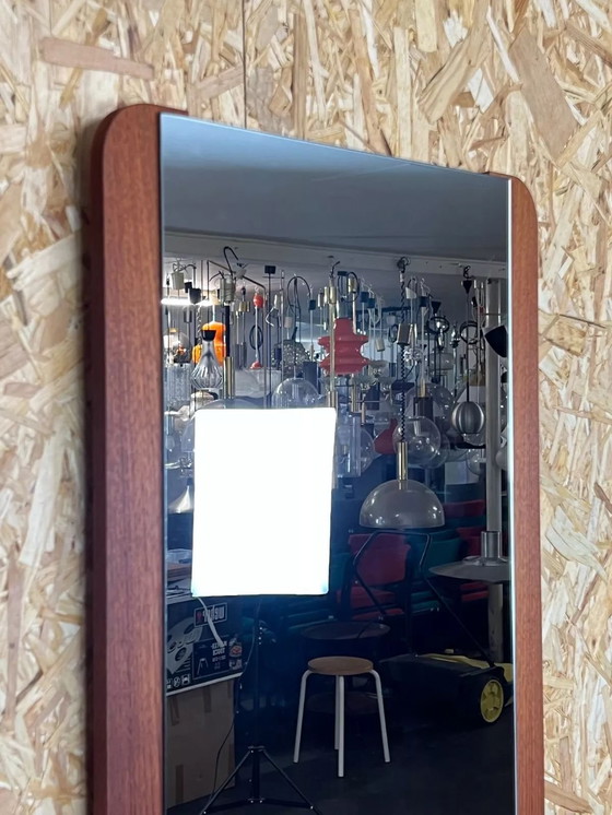 Image 1 of 60s 70s Teak Mirror Mirror Wall Mirror Danish Modern Design Denmark 60s