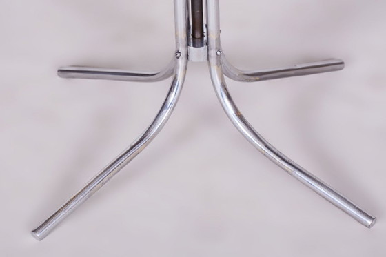 Restored Bauhaus Piano Stool, by Mücke-Melder, Solid Beech, Chrome, Czech, 1930s – Metal, Wood (photo 7 of 9)
