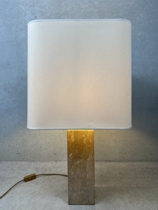 Vintage-Tischlampe aus Travertin