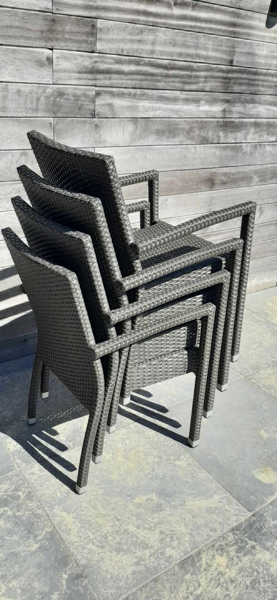 Image 1 of 4 sillas de patio apilables con cojines