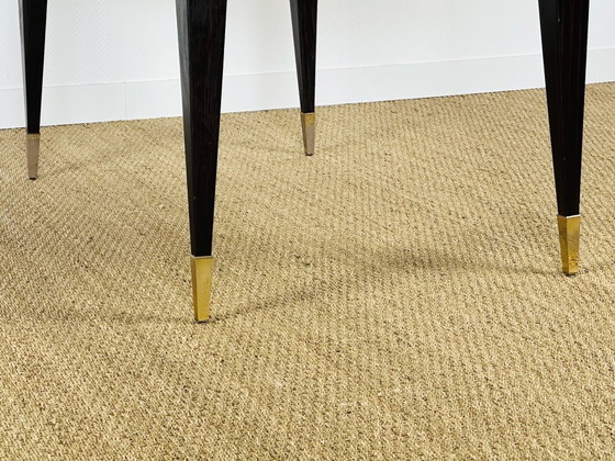 Image 1 of Uitschuifbare eettafel in Art Deco-stijl, gemaakt van Macassar-ebbenhout, 1940.