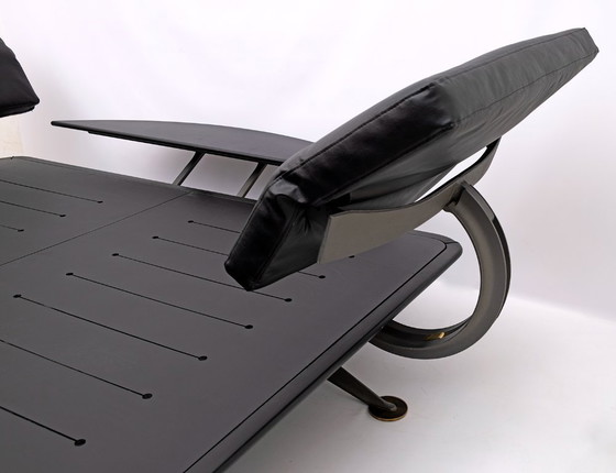 Image 1 of Cama de matrimonio Paolo Piva King-Size de latón y acero "Adia" de B&B, años 80