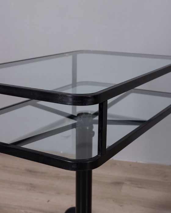 Table chariot vintage en métal noir et verre d'Allegri, années 1970 – Dessertes, Metal (photo 8 of 13)