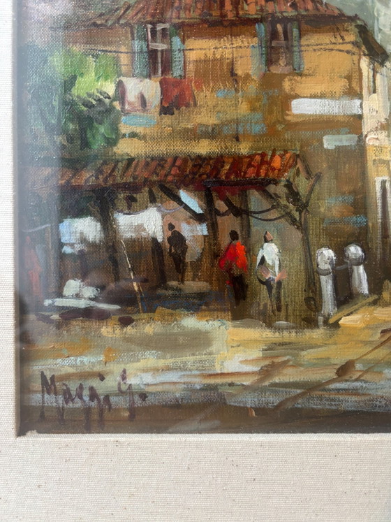 Oil Painting on Cardboard "Disappearing Milan: Vicolo dei Lavandai" by Giampietro Maggi (photo 3 of 11)