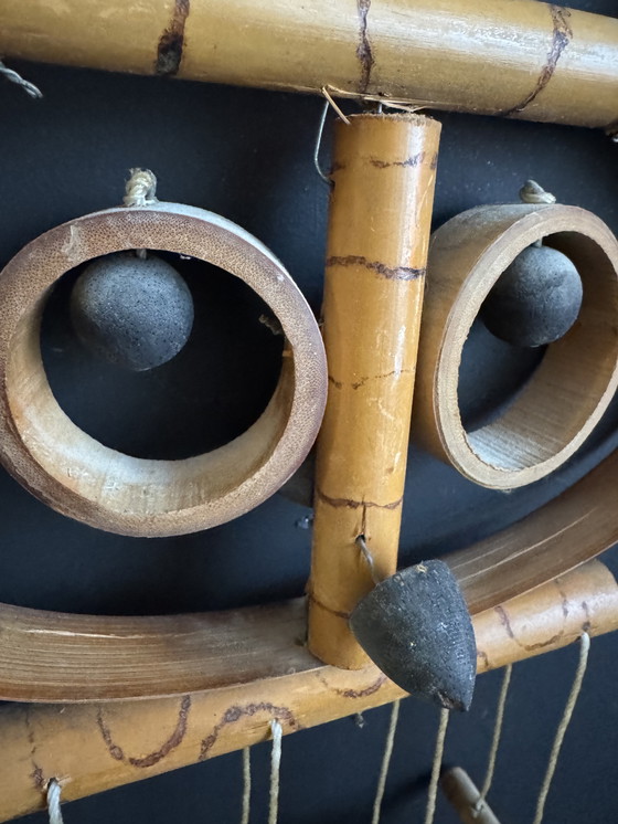 Image 1 of Vintage Bamboo Owl Wind Chime