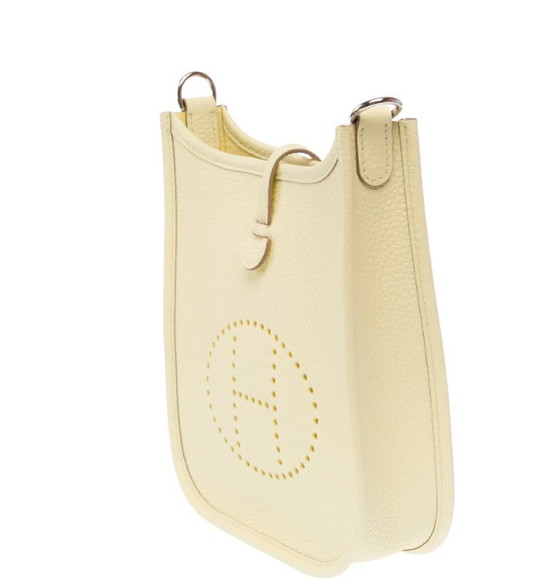 Image 1 of Sac HERMES Mini Evelyne en Cuir Jaune - 103473 Prix soldé