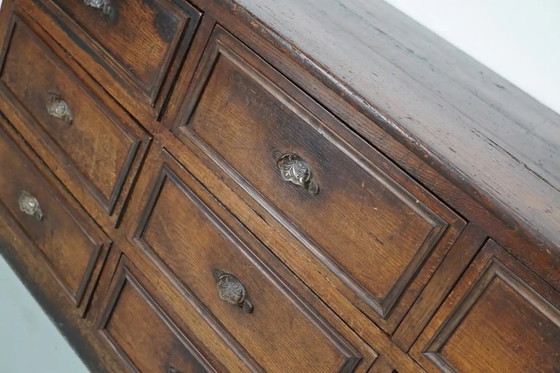 Image 1 of Armoire d'apothicaire/classeur ancienne en chêne et bois fruitier français, début du XXe siècle