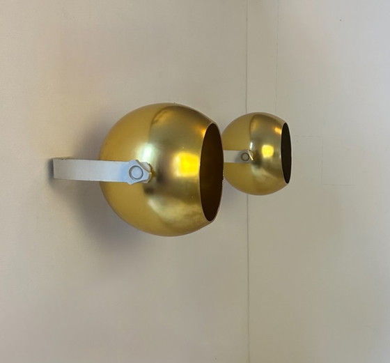 Image 1 of Coppia di applique da parete in ottone vintage di Parscot, Francia, 1970