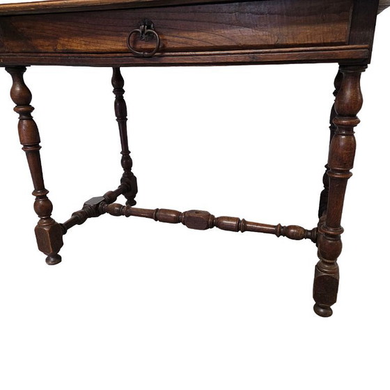 Image 1 of Frans Louis XIII stijl eiken tafel met lade, vroeg 18e eeuw