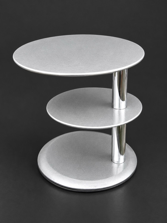 LeoLux Cyclo table d'appoint argentée, Tables d'appoint, Chrome, Bois (photo 4 sur 5)