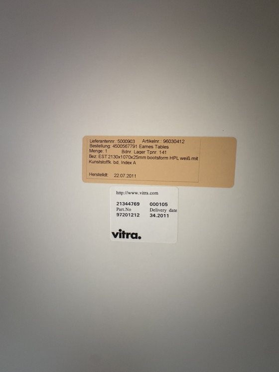 Image 1 of Vitra Eames Segmented Dining Table With 6x Vitra Eames EA107 Chairs