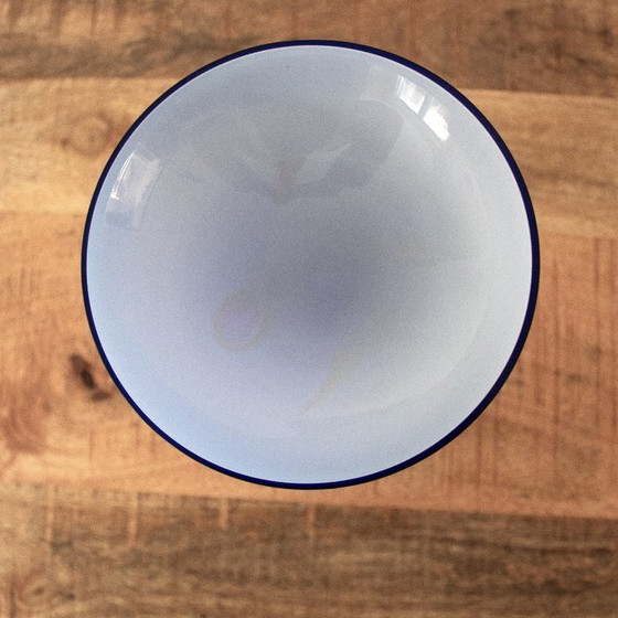 Image 1 of Cobalt blue glass vase in the shape of a jellyfish: hand-blown Polish glass, Josefina Krosno style