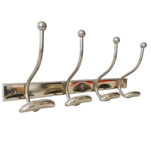 Perchero francés vintage de estilo art déco, cromado, años 60