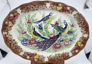 Large Imari Colored Porcelain Dish