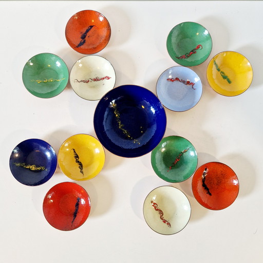 Vintage Erdnuss Emaille fünfziger Jahre Schalen Set Tapas 50er Jahre Schalen