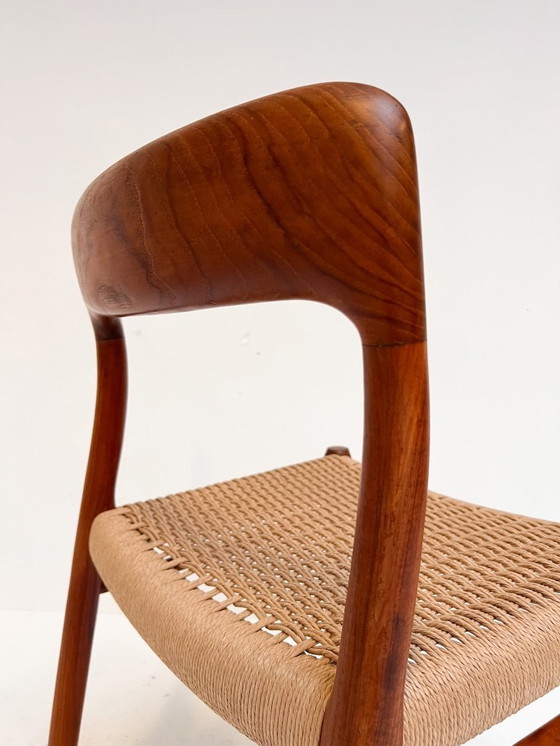 Image 1 of Gereviseerde set van 4 model 75 stoelen van Niels Møller, 1960's