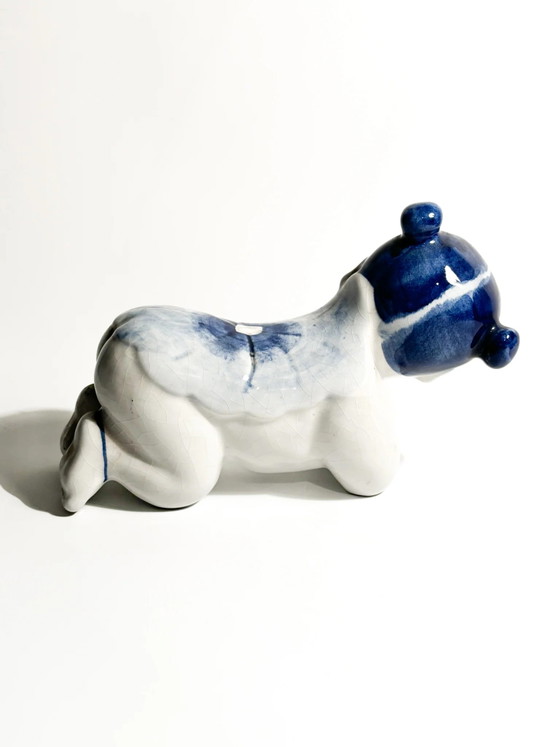 Cuscino in ceramica cinese bianca con decorazioni blu Cina, anni '30 – Oggetti decorativi (photo 7 of 9)