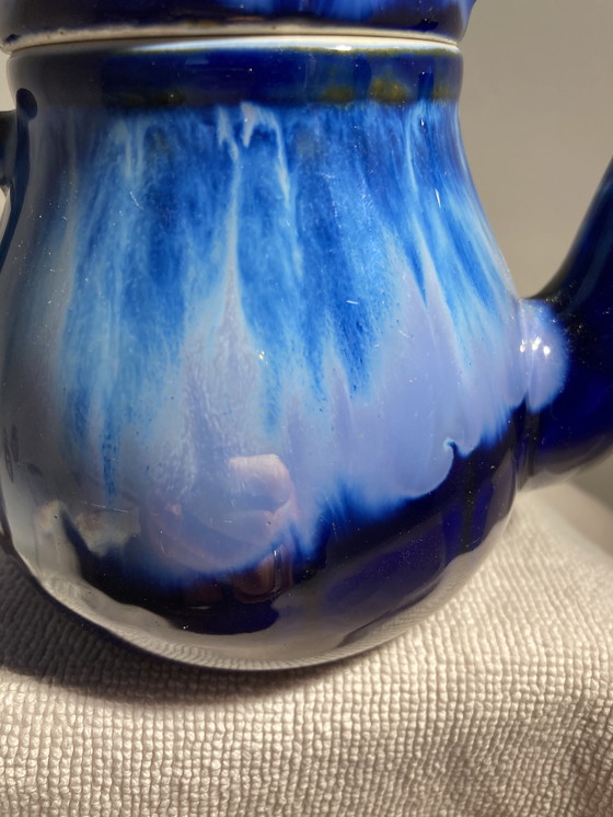 Image 1 of Vintage tweedelige theepot van steengoed van Alphonse Mouton