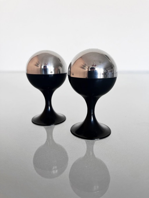 Seltenes Vintage-Salz- und Pfefferset von Quist im Space-Age-Stil – keukenaccessoires, Plastic