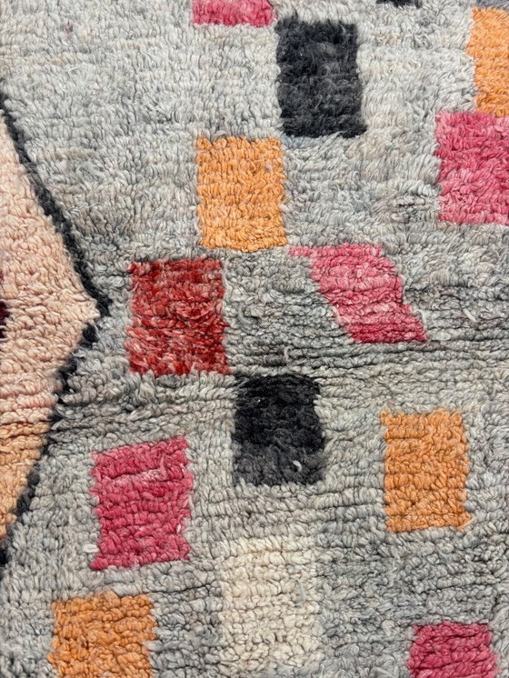 Image 1 of Handgemaakte Marokkaanse Boujad Wol Vloerkleed 190x300 cm - Kleurrijk Abstract Ontwerp