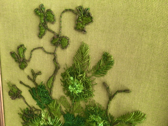 Image 1 of Vintage Handmade Embroidery Unique piece