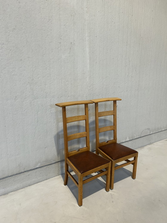 Image 1 of Set van 2 vintage kerkstoelen