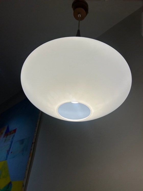 Louis Kalff Hängelampe aus Teakholz und Opalglas – Pendelleuchten, Wood (photo 6 of 8)