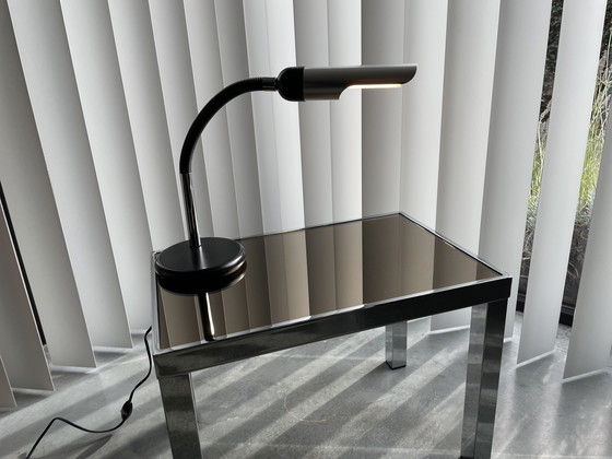Image 1 of Chrome side table with mirror smoked glass