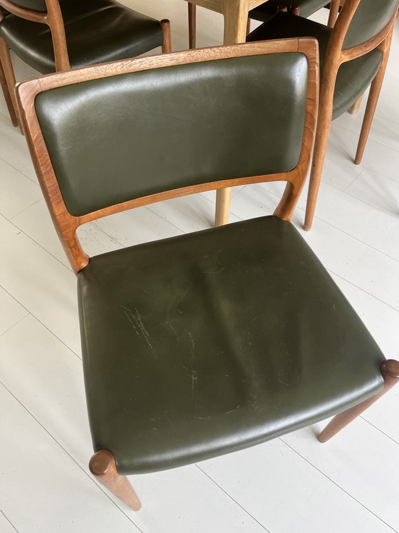 Image 1 of 6 Vintage Niels Otto Moller model 80 chairs for J.L. Møllers