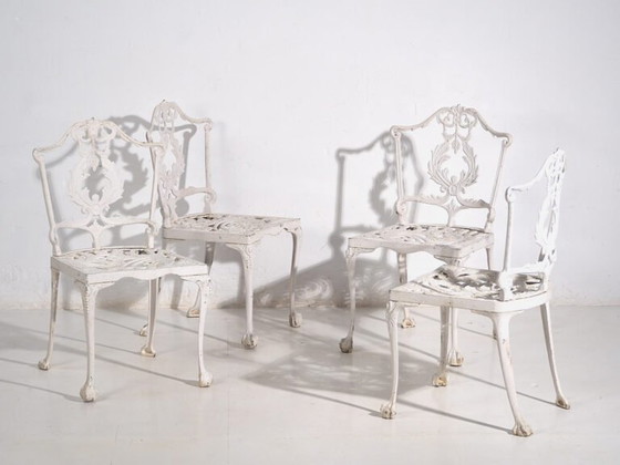 Table et chaises de jardin vintage blanches (c.1950). Ensemble de 5 pièces – Ensembles de jardin, Aluminium (photo 18 of 40)