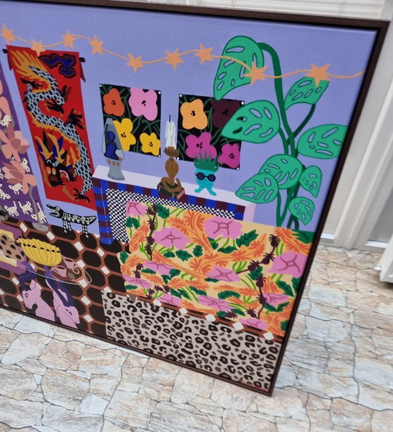 Image 1 of Frances Eckhardt - Oeuvre d'art détaillée peinte à la main 100x150 cm