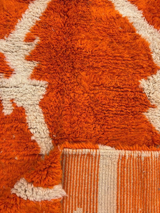 Image 1 of Verbrand oranje Marokkaans Mrirt tapijt 210x320 cm – Handgemaakt luxe wollen tapijt